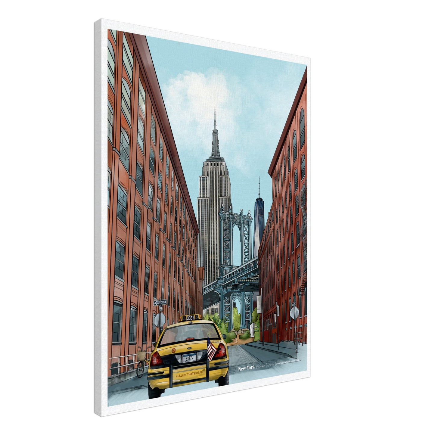 New York - Subtle Title print on canvas, size 60x80cm, presenting a timeless and elegant portrayal of the city's architectural grandeur.
