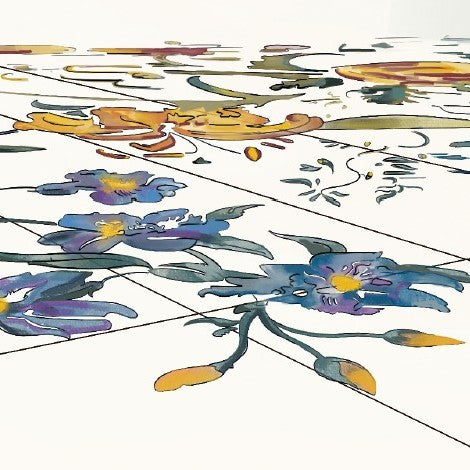 Colorful floral designs on marbled floor Sheikh Zayed Grand Mosque