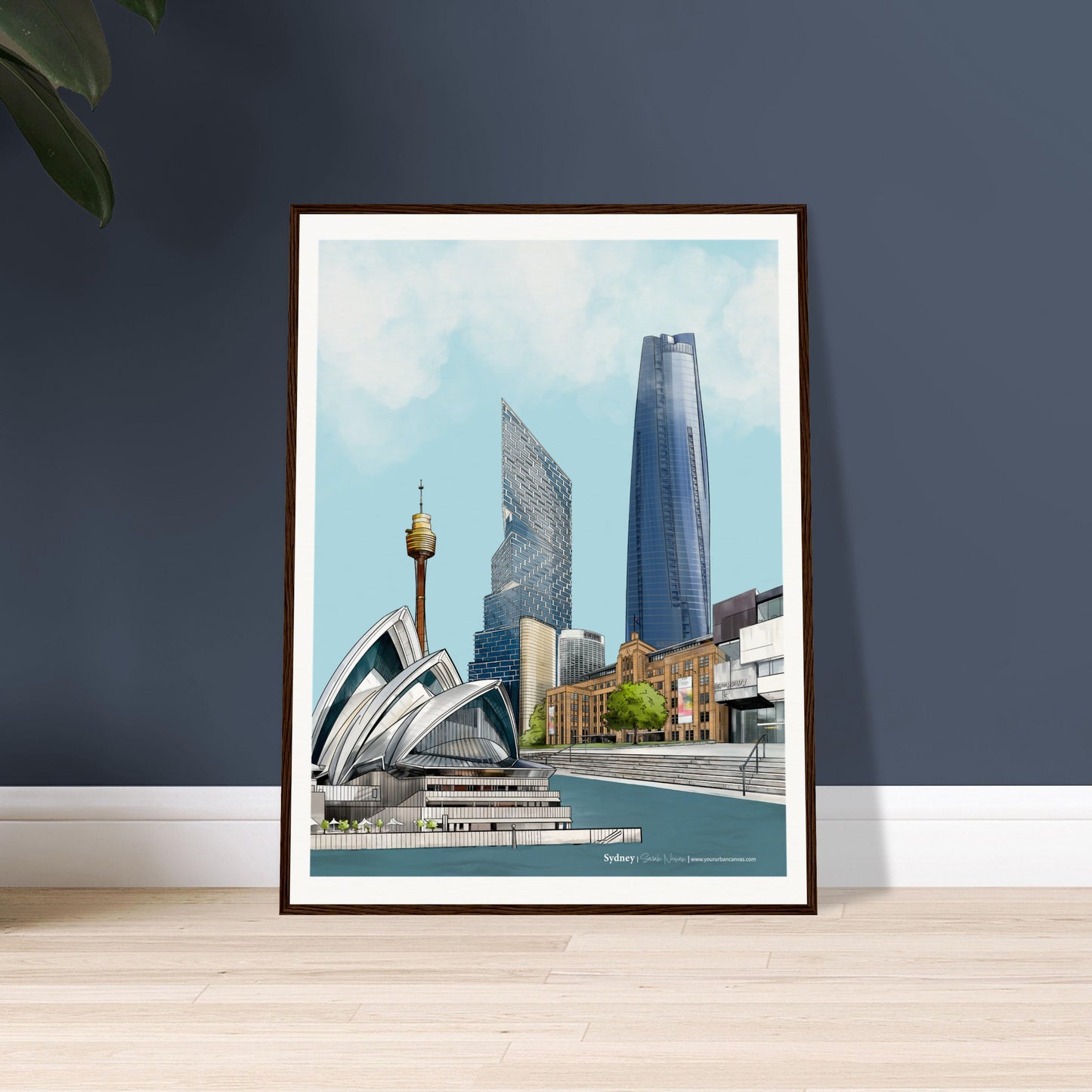 Stunning artwork of Sydney's iconic landmarks like the Opera House, Sydney Harbour, and Sydney Tower in stunning art prints that capture the city's beauty