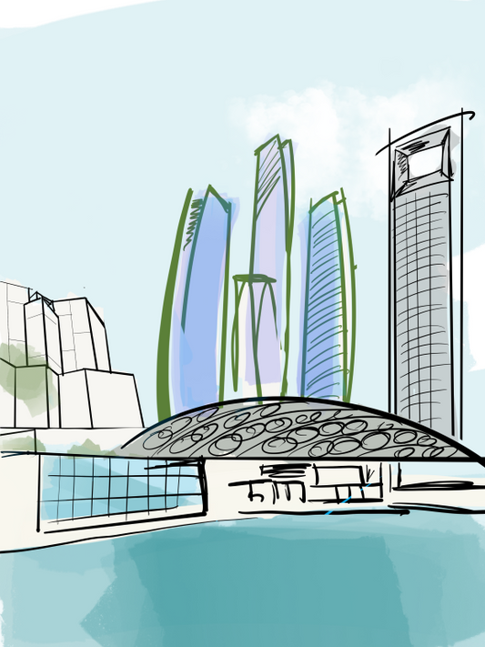 From Sketch to Abu Dhabi Skyline: How I Create a City Artwork