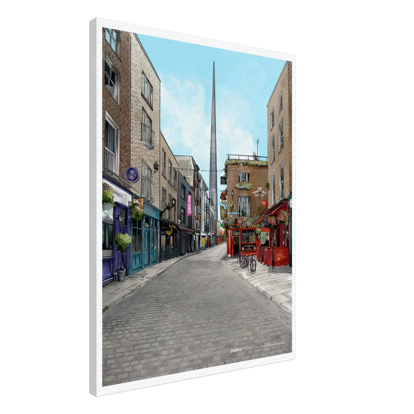 Dublin - Subtle Title print on canvas, size 60x80cm, bringing out the refined details of Dublin's unique cityscape with a sophisticated touch