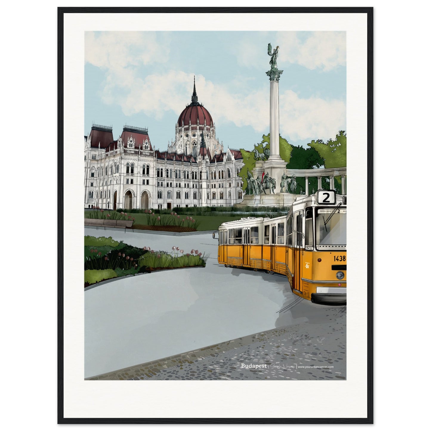 Budapest - Personalised Subtle Title print, size 60x80cm, framed in black, showcasing Budapest's timeless beauty with a custom inscription.