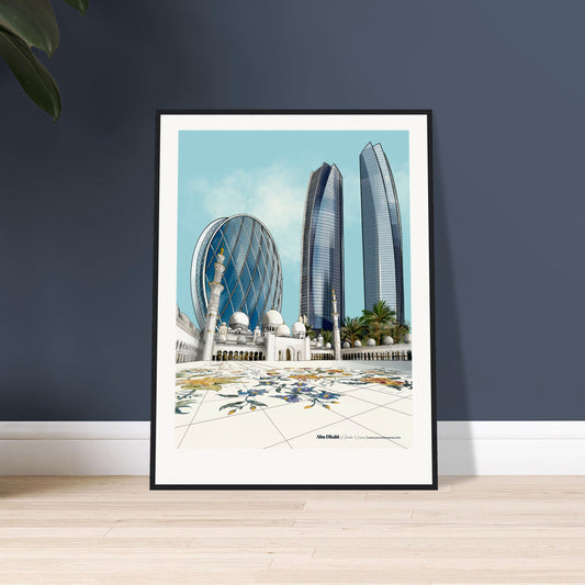 Abu Dhabi Wall Art | Sheikh Zayed Mosque, Aldar HQ, Etihad Towers