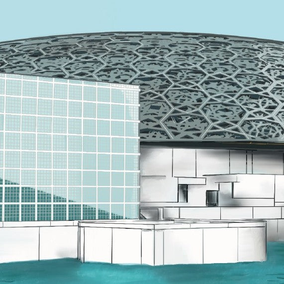 Louvre Abu Dhabi Art Print | Iconic Architecture Poster