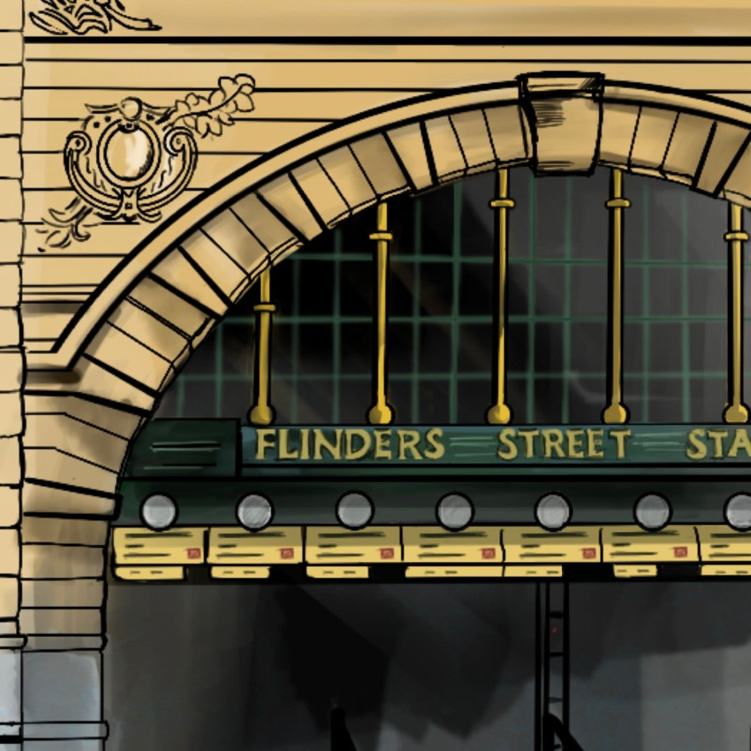 Melbourne City Landmarks | Flinders Street Station Print
