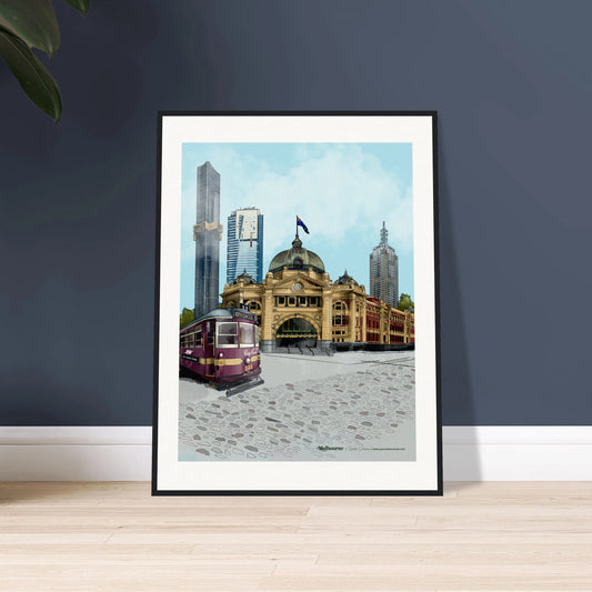 Melbourne Cityscape Print | Flinders Station & 120 Collins