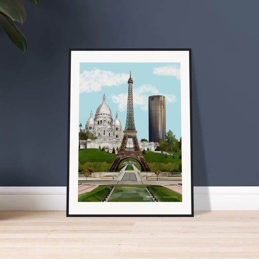 Paris Fine Detail Print |Sacré-Coeur & Eiffel Tower