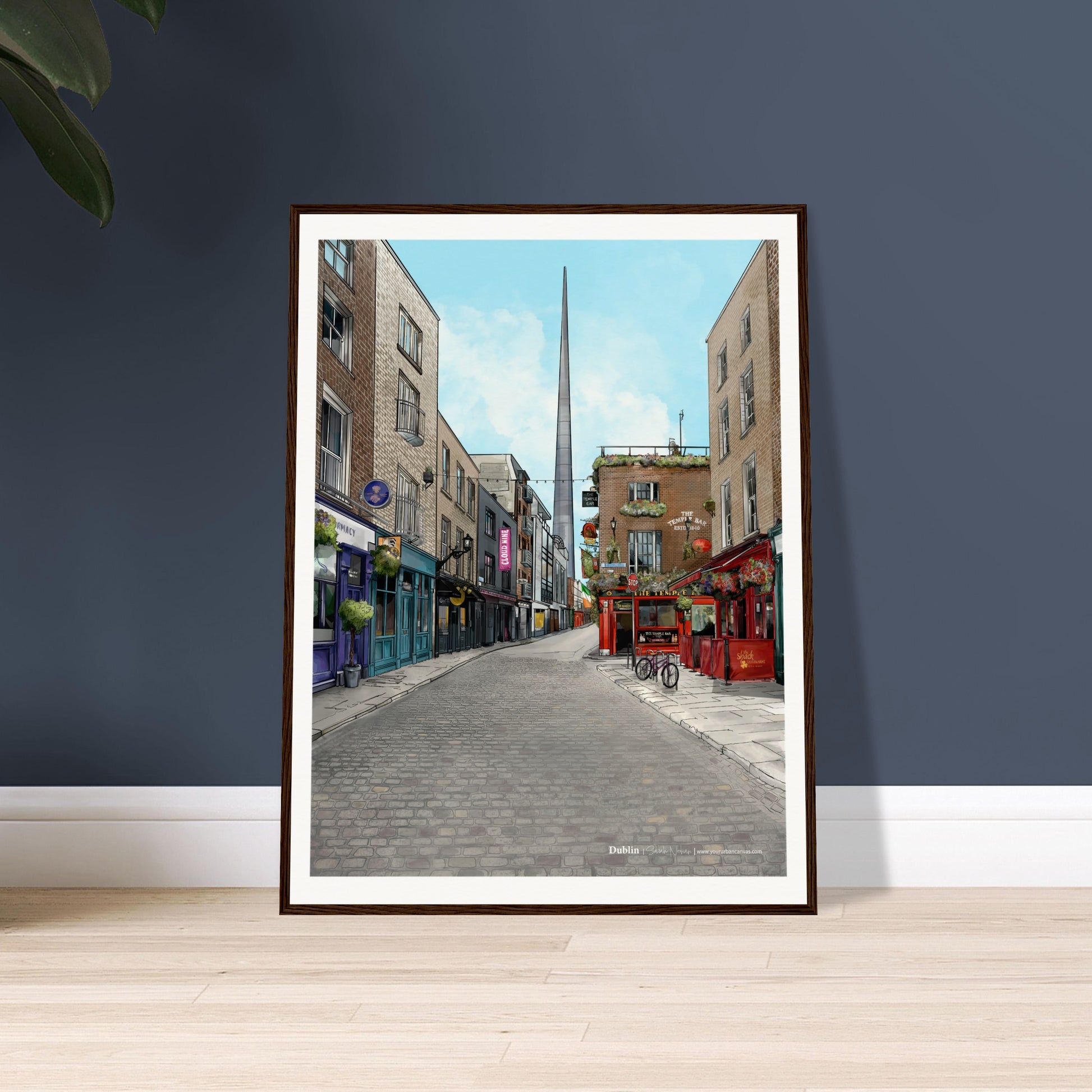 Experience Dublin's charm with art prints of Temple Bar, the Spire, and cobbled streets, bringing a piece of Ireland's capital into your space.