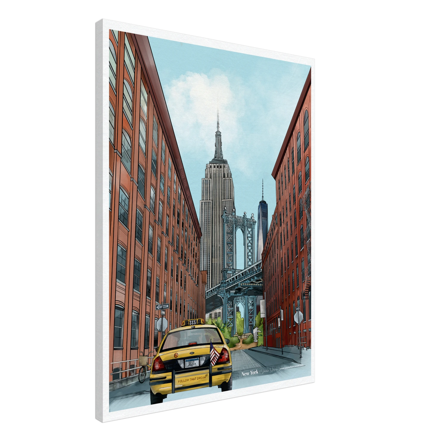 New York - Subtle Title print on canvas, size 60x80cm, presenting a timeless and elegant portrayal of the city's architectural grandeur.