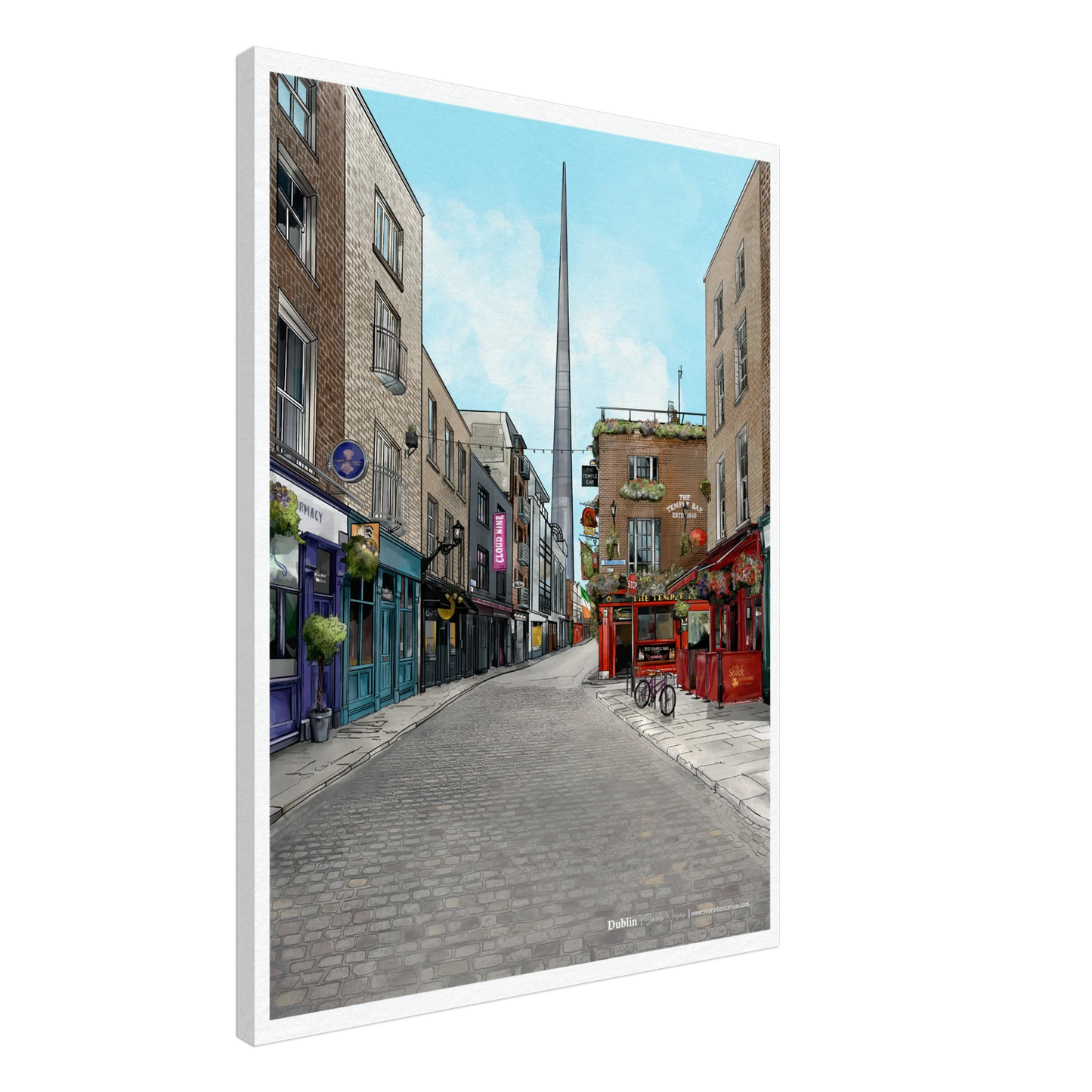 Dublin - Subtle Title print on canvas, size 60x80cm, bringing out the refined details of Dublin's unique cityscape with a sophisticated touch